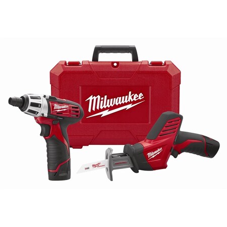 Milwaukee Tool MilwaukeeÂ® M12 2-Piece Combo Screwdriver Reciprocating Saw w/ (1) Lith-Ion Battery Kit 2490-22